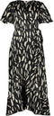 OBJECT Papaya - Lang satijnlook jurk - Overslag met ruffle detail - Maat 40