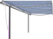 vidaXL - Luifel - automatisch - uittrekbaar - met - palen - 6x3,5 - m - blauw - en - wit