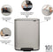 Brabantia Bo Prullenbak - 2 x 30 liter - Afvalscheiding - Soft Grey (2 stuks)
