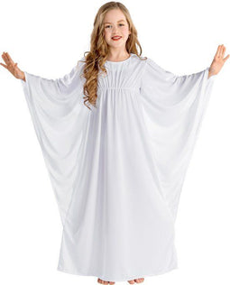 Dressforfun Hemels Engeltje - Meisjeskostuum 152 (12-14y) - Vleugelarmen - Jerseylook
