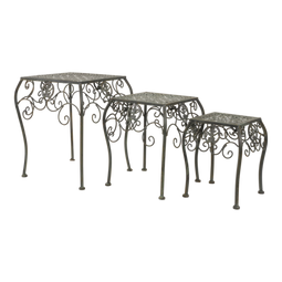 Plantentafel, bloemenrek, plantenrek, opbergrek - Vierkant (brons/groen)