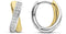 TI SENTO Dames Oorbellen - 925 zilver - Zirkonia met geel verguld - 7667ZY