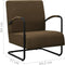 vidaXL Fauteuil stof donkerbruin