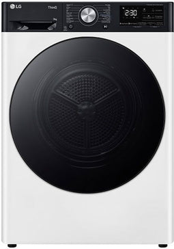 LG RH90V9LVEN - Warmtepompdroger - 9 kg - 62 dBA - Auto cleaning condensor - Wit met zwart getinte glazen deur