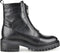 PS Poelman Klara - Dames Enkellaarzen - Chunky Zool met Rits - Zwart - Maat 42