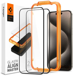 Spigen AGL06875 - Full-Cover Glas Screenprotector - Krasbestendig en Schokabsorberend - Zwart
