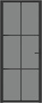vidaXL - Binnendeur - 83x201,5 - cm - ESG-glas - en - aluminium - zwart
