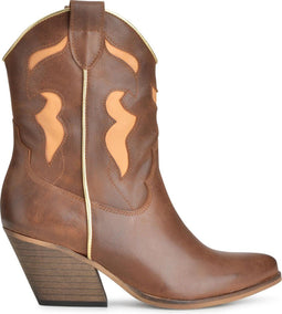 PS Poelman Dixie - Cowboylaarzen - Western hak 7 cm - Bruin - Maat 38