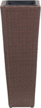 vidaXL - Plantenbak - verhoogd - 30x30x80 - cm - poly - rattan - bruin