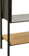 J-Line kast Tina - hout/ijzer - zwart/naturel - large