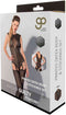 Printed Datex gestreepte jarretelbody met kousen - M