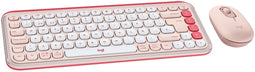 Logitech Pop Icon Combo - Draadloos Toetsenbord en Muis - Qwerty ES - Roze/Wit