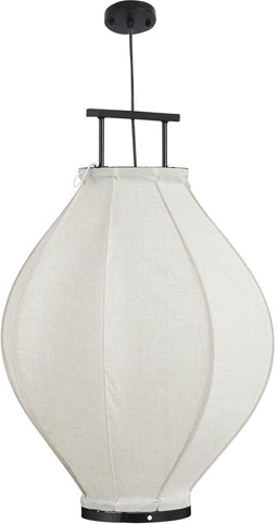 Mica Decorations Pego - Hanglamp - H73 x Ø54 cm - Linnen - Off-white
