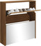 vidaXL - Schoenenkast - met - spiegel - 2-laags - 63x17x67 - cm - bruineiken