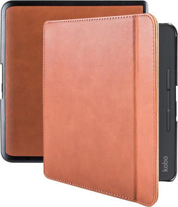 Lunso - Lederen sleepcover hoes - Geschikt voor Kobo Forma (8 inch) - Cognac