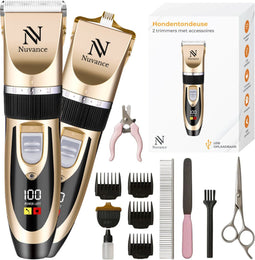 Nuvance Hondentondeuse - Draadloos - 6 Opzetstukken - Goud (set)