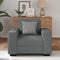 vidaXL - Fauteuil - 60 - cm - stof - donkergrijs