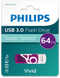 Philips Vivid - USB Flash Drive - 64GB - USB 3.0 - Paars
