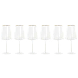 Vlak glas voor champagne en cava Home ESPRIT Transparant Gouden Kristal 400 ml (6 Stuks)