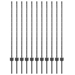 vidaXL - Hekpalen - 22 - stuks - U-vorm - Grijs - 120 - cm - Staal