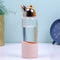 Balvi Drinkfles Cat 350 Ml Glas Transparant/roségoud