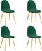 vidaXL - Eetkamerstoelen - 4 - st - fluweel - donkergroen