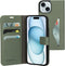 Mobiparts iPhone 15 - Classic Wallet Case - Ruimte voor pasjes - Groen