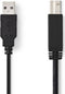 Nedis USB 2.0 Kabel - USB-A Male - USB-B Male - 0.50 m - Zwart