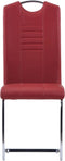 vidaXL - Eetkamerstoelen - 4 - st - kunstleer - rood