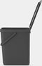 Brabantia Sort & Go - Prullenbak - 25 liter - Inclusief proefverpakking afvalzakken - Dark Grey