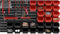 tectake werkplaats gereedschapswand - 28 opbergbakken - 96x17x54 cm - Zwart/Rood