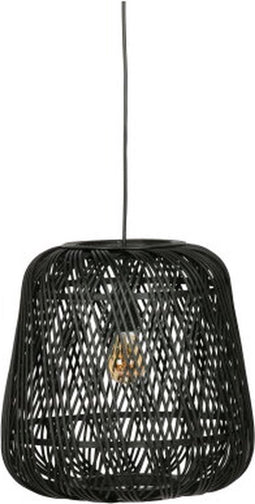 WOOOD Exclusive Moza Hanglamp - Bamboe - Zwart - 36x36x36