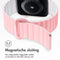 imoshion Siliconen magnetisch bandje - Geschikt voor Apple Watch 1, 2, 3, 4, 5, 6, 7, 8, 9, 10 (42 mm), SE - 38/40/41 mm - Roze & Wit - One Size