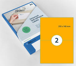 Rillprint - Etiket 210x148mm fluororanje 200 etiketten