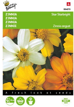 5 stuks Zinnia Star Starbright gemengd