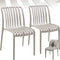 tectake® Alcudia - Tuinstoelen - Stapelbaar - Weerbestendig - Taupe (set van 2)