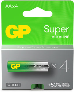 GP - 151429 - Super AA Alkaline batterijen 1,5 volt - Grijs (4 stuks)