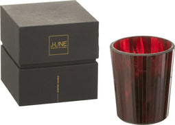 J-Line geurkaars Noa - Ruby Red - glas - rood - medium - 55U