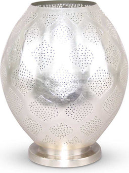 Safaary - Oosterse Tafellamp Hafsa Zilver Ø 26 x 31cm