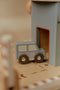 Little Dutch - Houten Garage - 3 voertuigen en helikopter - Blauw