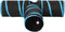 vidaXL Kattentunnel 3-voudig 90 cm polyester zwart en blauw