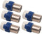 Hirschmann QFC 5 - F-connector Quick Fix - Hoge afscherming - Blauw Wit (5 stuks)