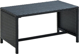 vidaXL - Salontafel - 70x40x38 - cm - poly - rattan - zwart