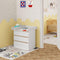 Woltu Luiercommode - 2-in-1 met 3 lades - Ergonomisch 86 cm - Wit en Eiken