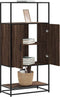 vidaXL - Hoge - kast - 68x35x139 - cm - bewerkt - hout - en - metaal - bruin - eikenkleur