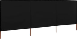 vidaXL - Windscherm - 3-panelen - 400x160 - cm - stof - zwart