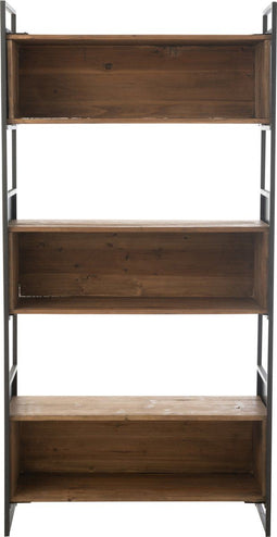 J-Line rek - hout/metaal - zwart/naturel - small