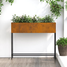 vidaXL - Verhoogde - Tuinplantenbak - 100x26x82 - cm - Weerbestendig - Staal