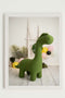 Schilderij Crochetts Multicolour 33 x 43 x 2 cm Dinosaurus