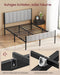 Vasagle Tweepersoons Bedframe 140x190 cm - Gestoffeerd Hoofdbord - Stalen Frame - Duifgrijs